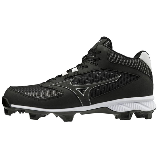 Mizuno 9-Spike Advanced Dominant TPU Mid Molded Baseball Cipő Férfi Fekete / Fehér | HGDE-09634