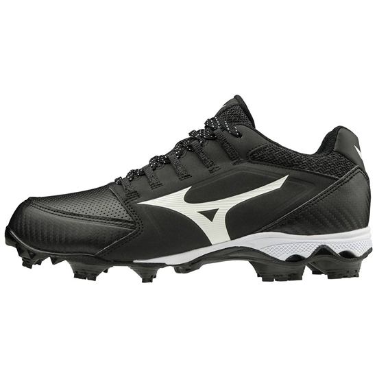 Mizuno 9-Spike Advanced Finch Elite 4 TPU Molded Softball Cipő Női Fekete / Fehér | UWRO-51690