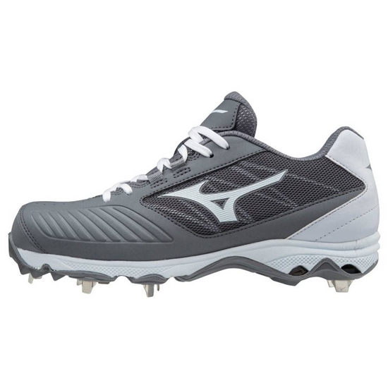 Mizuno 9-Spike Advanced Sweep 4 Low Metal Softball Cipő Női Szürke / Fehér | LQAJ-51439