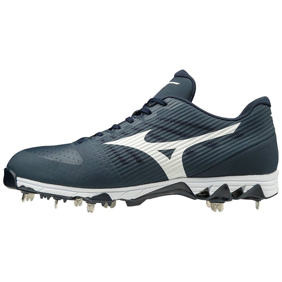 Mizuno 9-Spike Ambition Low Metal Baseball Cipő Férfi Sötétkék / Fehér | PUFW-28304