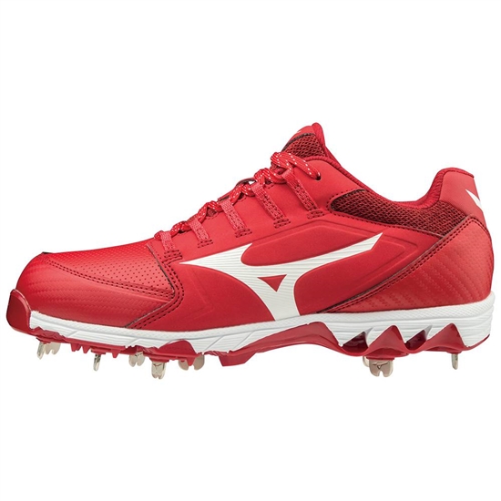 Mizuno 9-Spike Swift 6 Low Metal Softball Cipő Női Piros / Fehér | JLST-28375