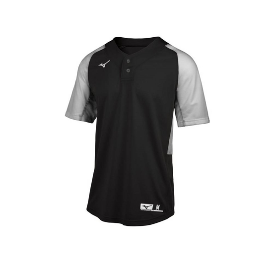 Mizuno Aerolite 2-Button Baseball Jersey Férfi Fekete / Szürke | DGNJ-75143