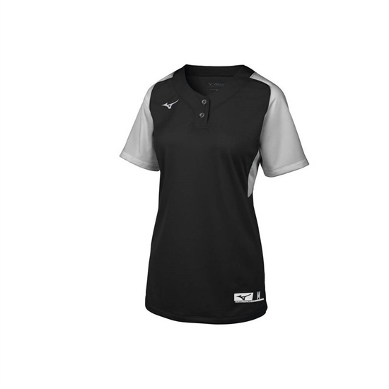 Mizuno Aerolite 2-Button Softball Jersey Női Fekete / Szürke | TBJY-19468