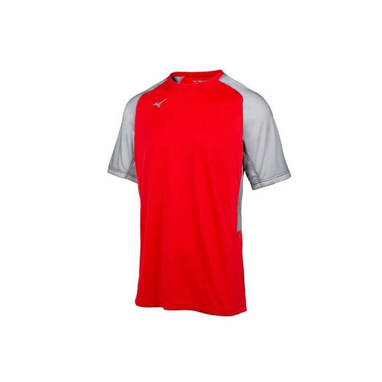 Mizuno Aerolite Crew Baseball Jersey Férfi Piros / Szürke | KZRC-38975