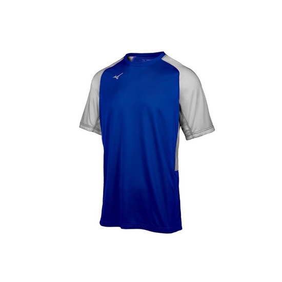 Mizuno Aerolite Crew Baseball Jersey Férfi Királykék / Szürke | REZC-09428