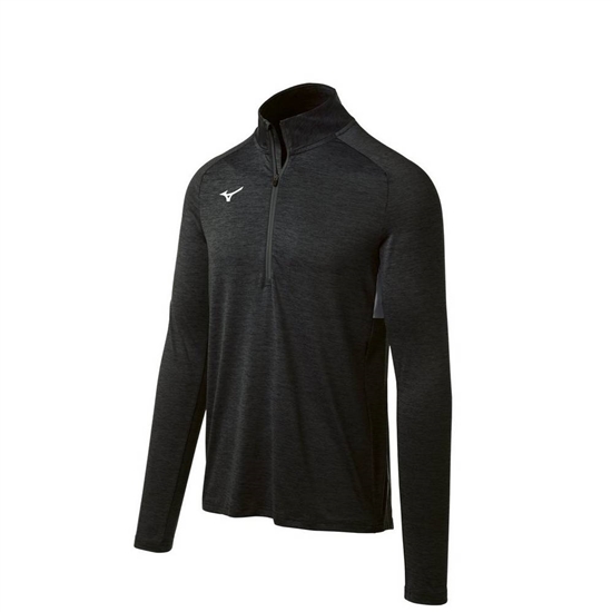 Mizuno Alpha 1/2 Zip Pulóver Férfi Fekete | JGBC-69852