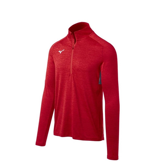 Mizuno Alpha 1/2 Zip Pulóver Férfi Piros | VZPG-57436