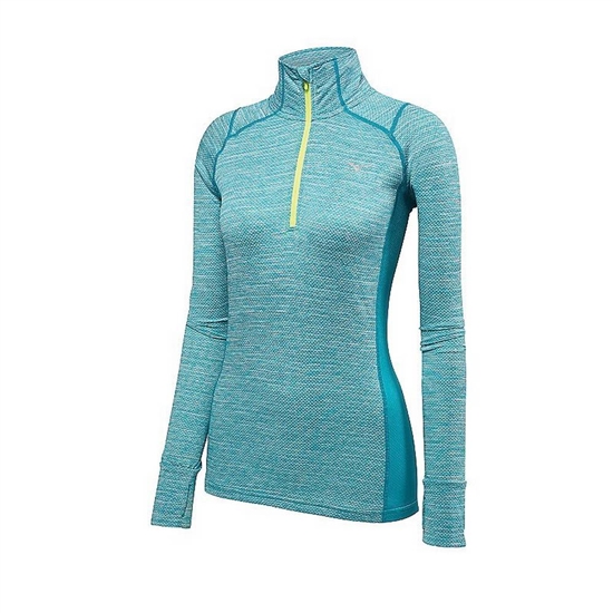 Mizuno Alpha Half Zip Tops Női Kék | QPZO-12905