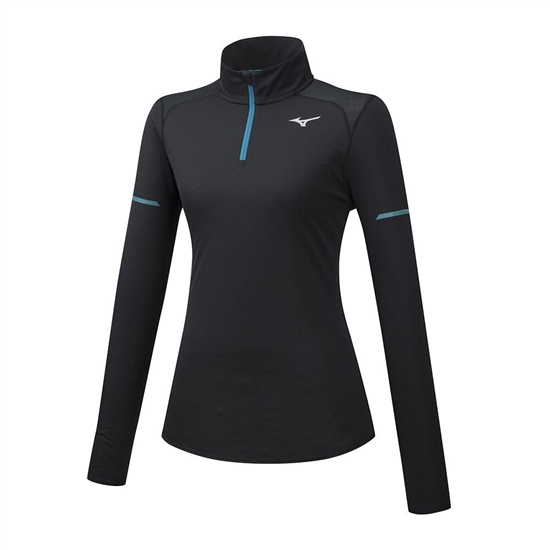 Mizuno Alpha LS HZ Running Tops Női Fekete | XUQJ-01793