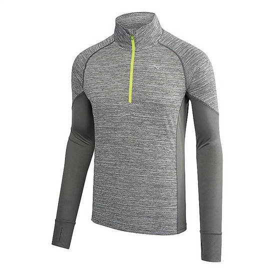 Mizuno Alpha Long Sleeve Half Zip Tops Férfi Szürke | ZQHY-58706