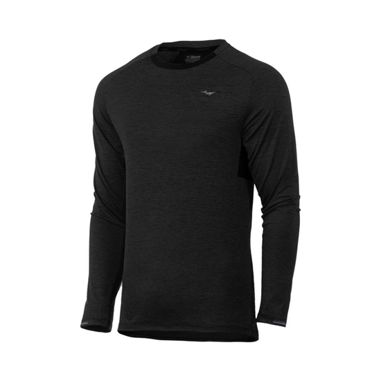 Mizuno Alpha Long Sleeve Tops Férfi Fekete | BOXK-05862