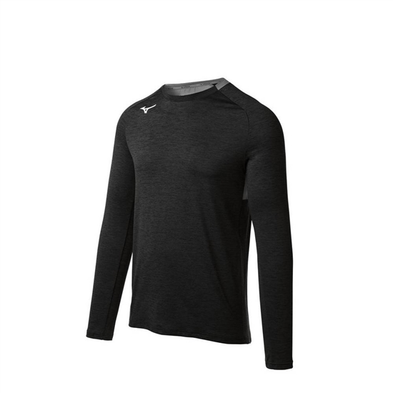 Mizuno Alpha Long Sleeve Tops Férfi Fekete | NSPB-47198