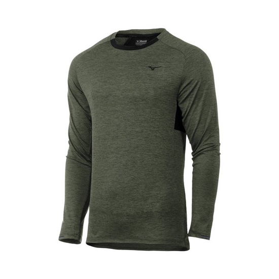 Mizuno Alpha Long Sleeve Tops Férfi Zöld | CMKS-97815