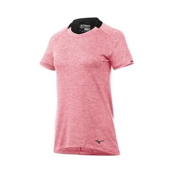 Mizuno Alpha Rövid Sleeve T shirts Női Rózsaszín / Fekete | VRLF-03859