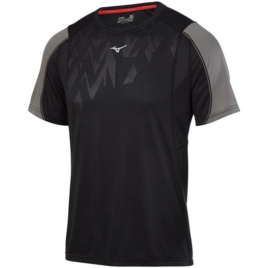 Mizuno Alpha Vent Running T shirts Férfi Fekete | LHND-47036