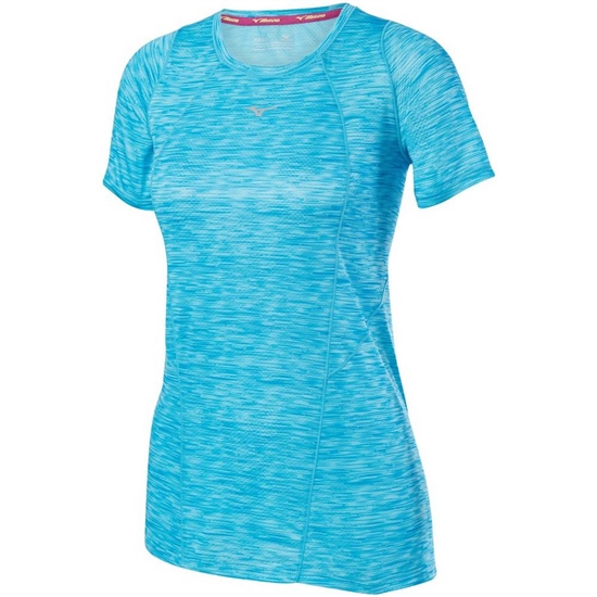 Mizuno Alpha Vent Running T shirts Női Kék Türkiz | ZTQH-06527