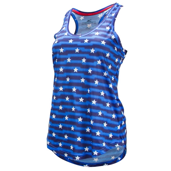 Mizuno America Star Tank Top Női Kék / Fehér | EWAP-39601