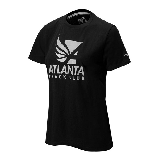 Mizuno Atlanta Track Club 50/50 Running T shirts Női Fekete | DIEA-61783