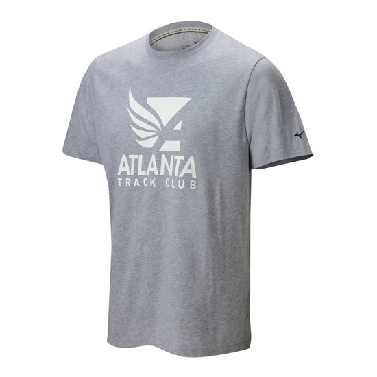 Mizuno Atlanta Track Club Sport T shirts Férfi Szürke | DNOA-69172