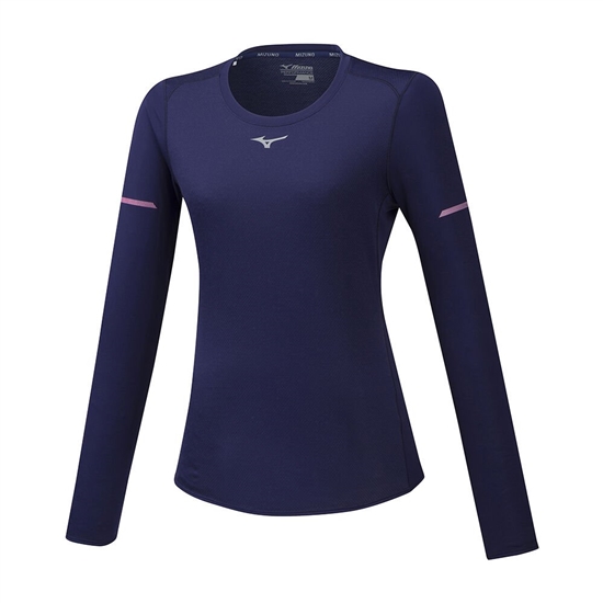 Mizuno BT Mesh LS Running T shirts Női Lila | GQJC-50283