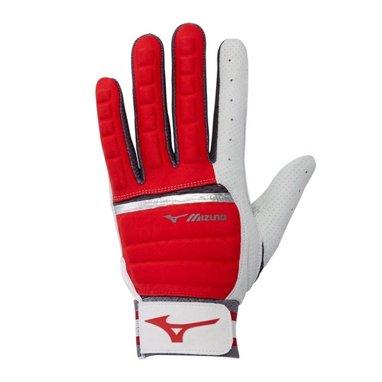 Mizuno B-130 Adult Baseball Batting Gloves Férfi Piros / Szürke | NQBD-01429