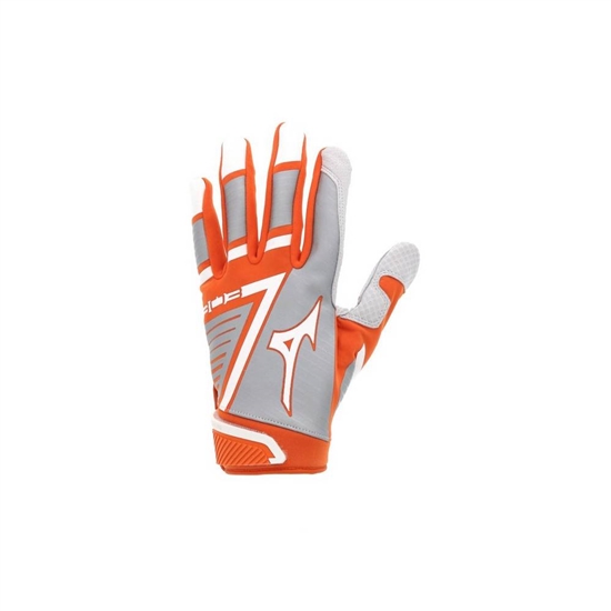 Mizuno B-130 Adult Baseball Batting Gloves Férfi NarancsSárga / Fehér | QABC-23186