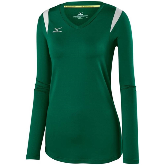 Mizuno Balboa 5.0 Long Sleeve Volleyball Jersey Női Zöld / Titán | BOZM-31869