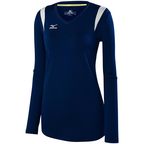 Mizuno Balboa 5.0 Long Sleeve Volleyball Jersey Női Sötétkék / Titán | KLFW-68037