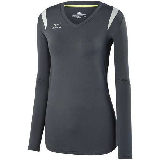 Mizuno Balboa 5.0 Long Sleeve Volleyball Jersey Női Szürke / Titán | TIXK-32076