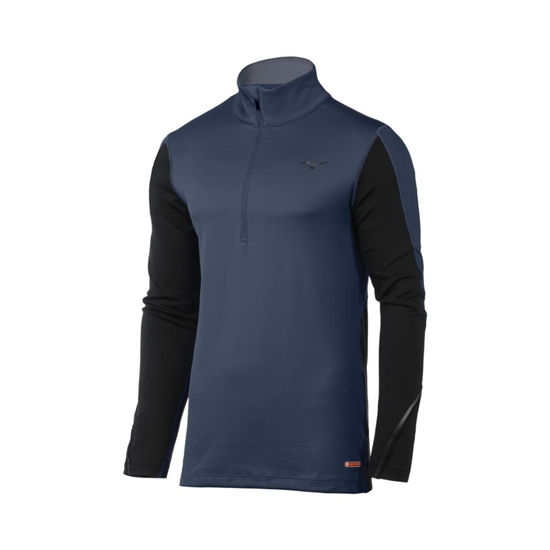 Mizuno Breath Thermo Half Zip Base Layer Férfi Sötétkék / Fekete | JKFG-06587