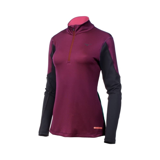 Mizuno Breath Thermo Half Zip Base Layer Női Lila / Fekete | KSUN-14380