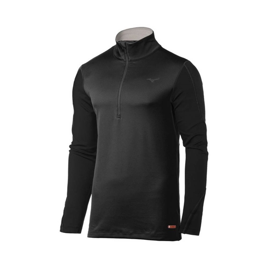 Mizuno Breath Thermo Half Zip Base Layer Férfi Fekete | PMVG-10248