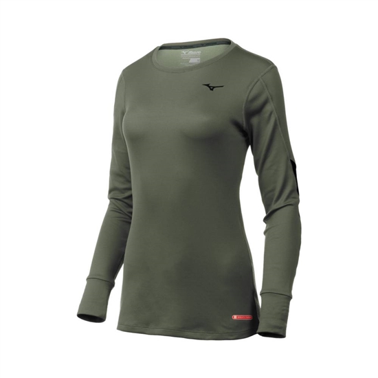 Mizuno Breath Thermo Long Sleeve Base Layer Női Zöld | MNSO-97415