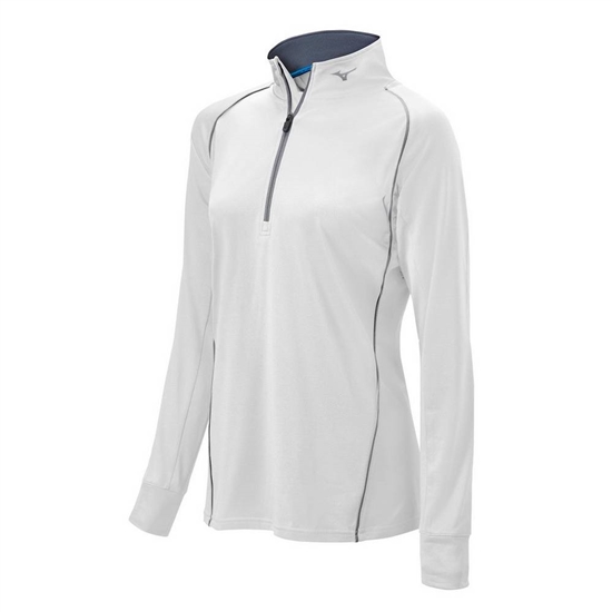 Mizuno Comp 1/2 Zip Long Sleeve Pulóver Női Fehér | AWMX-13729