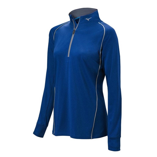 Mizuno Comp 1/2 Zip Long Sleeve Pulóver Női Sötétkék | NQBA-58912