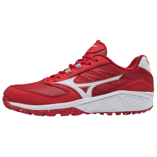 Mizuno Dominant All Surface Low Turf Baseball Cipő Férfi Piros / Fehér | SGDT-39562