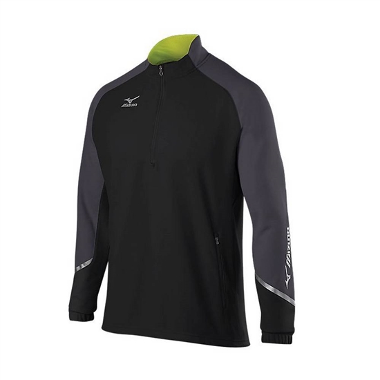 Mizuno Elite 1/2 Zip Pulóver Férfi Fekete / Szürke | XQBJ-24036