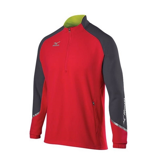 Mizuno Elite 1/2 Zip Pulóver Férfi Piros / Szürke | BIVD-83704