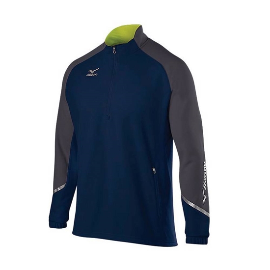 Mizuno Elite 1/2 Zip Pulóver Férfi Sötétkék / Szürke | BCVT-52346