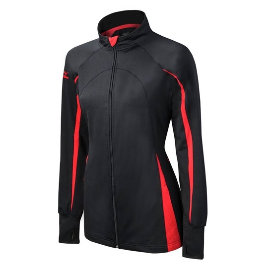 Mizuno Elite 9 Focus Full-Zip Kabát Női Fekete / Piros | HQRV-86591