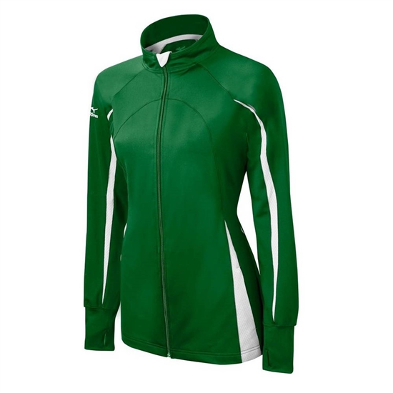 Mizuno Elite 9 Focus Full-Zip Kabát Női Zöld / Fehér | VDLQ-61782