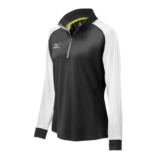 Mizuno Elite 9 Prime 1/2 Zip Kabát Női Fekete / Fehér | TYSJ-86934