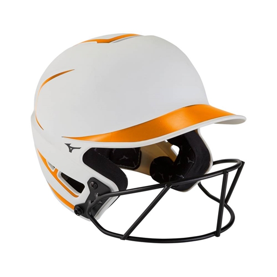 Mizuno F6 Fastpitch Softball Batting Helmet Női Fehér / NarancsSárga | BLPT-13279