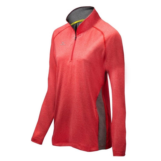 Mizuno Fire 1/2 Zip Kabát Női Piros / Szürke | HMDQ-27458