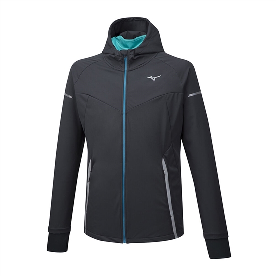 Mizuno Hineri BT Softshell Running Kabát Férfi Fekete | PGVU-23786