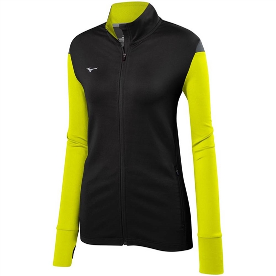 Mizuno Horizon Full Zip Volleyball Kabát Női Fekete / Citrom | MQZI-61372