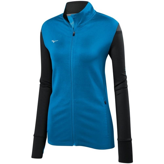 Mizuno Horizon Full Zip Volleyball Kabát Női Kék / Fekete | NILA-27361