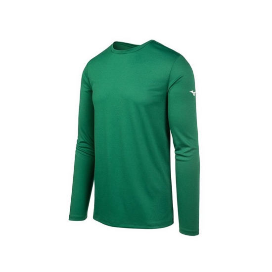 Mizuno Long Sleeve T shirts Férfi Zöld | GISW-18754