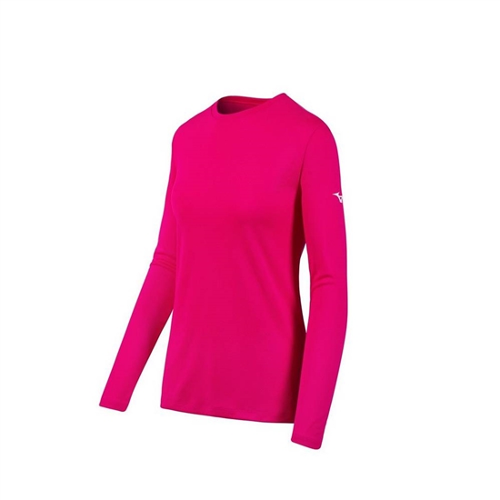 Mizuno Long Sleeve T shirts Női Rózsaszín | WKOS-89735