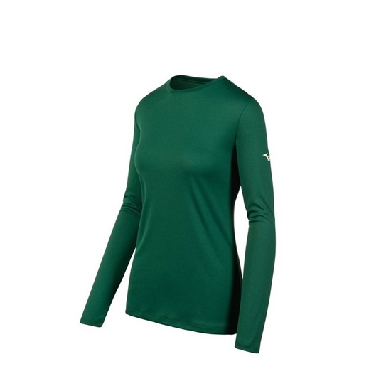 Mizuno Long Sleeve T shirts Női Zöld | RYQJ-36450